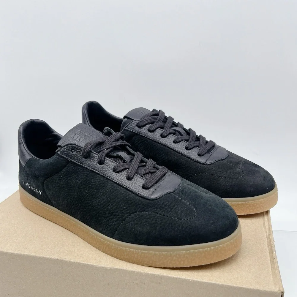 Givenchy Town Men's Designer Fashion Sneakers Black Nubuck Leather EU 43 US 10